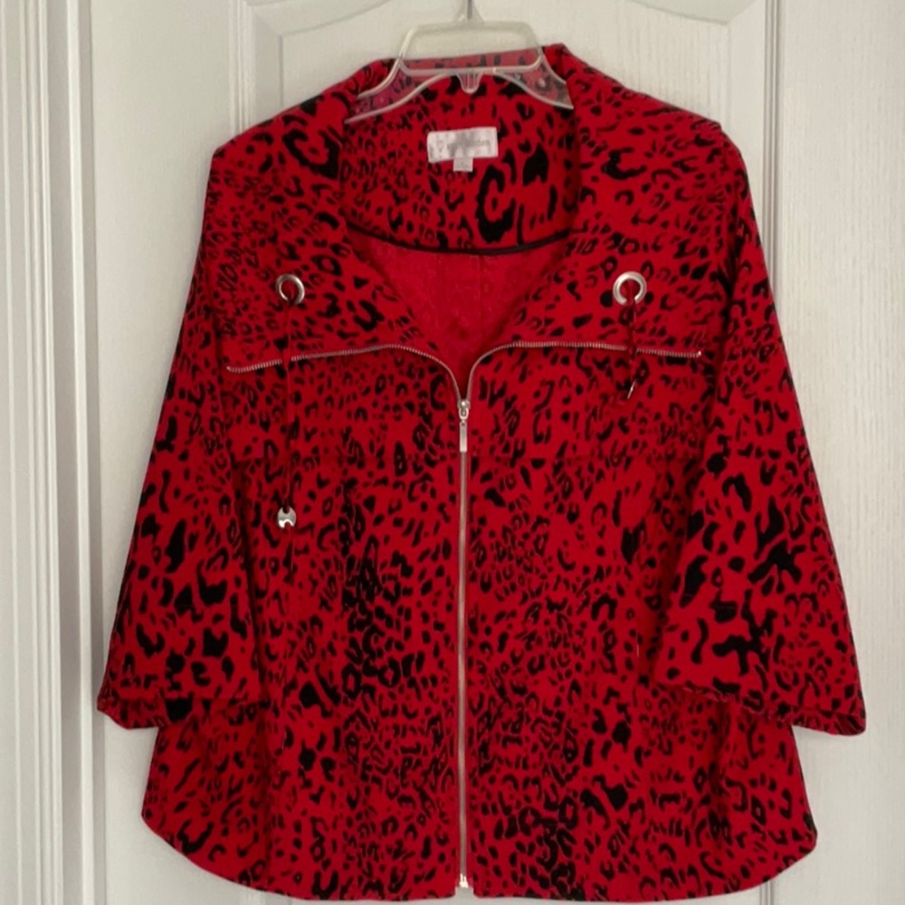 Erin London Red and Black Utility Jacket